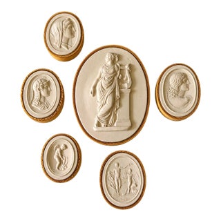 Antique Italian Grand Tour Plaster Intaglios - Set of 6 (Group #10) For Sale