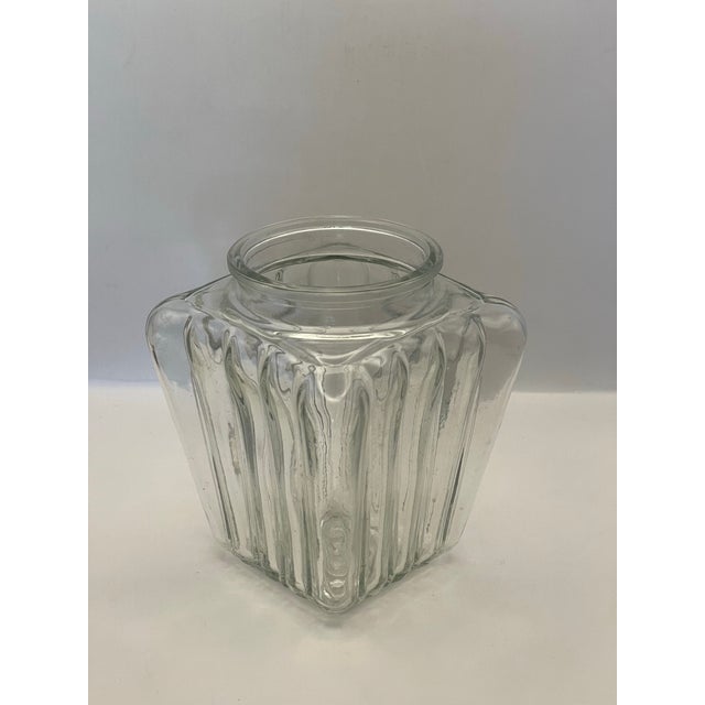 Glass Early 20th Century Art Deco Glass Flush Mount Light Shade For Sale - Image 7 of 8