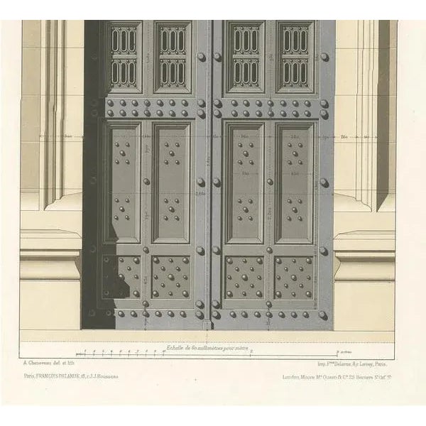 Delarue, Architecture Illustration of the Palace of Justice in Paris, 1880, Print For Sale - Image 4 of 5