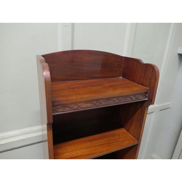 Art Deco Tall Slim Oak Bookcase, 1930 For Sale - Image 6 of 7