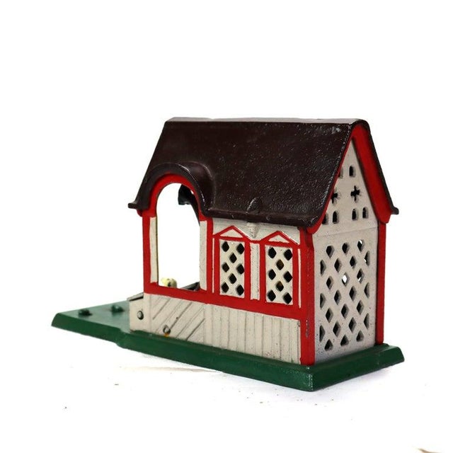 Vintage Copy of James D. Capron Collection Mechanical Bank, Mule & Barn, 20thC For Sale - Image 4 of 5