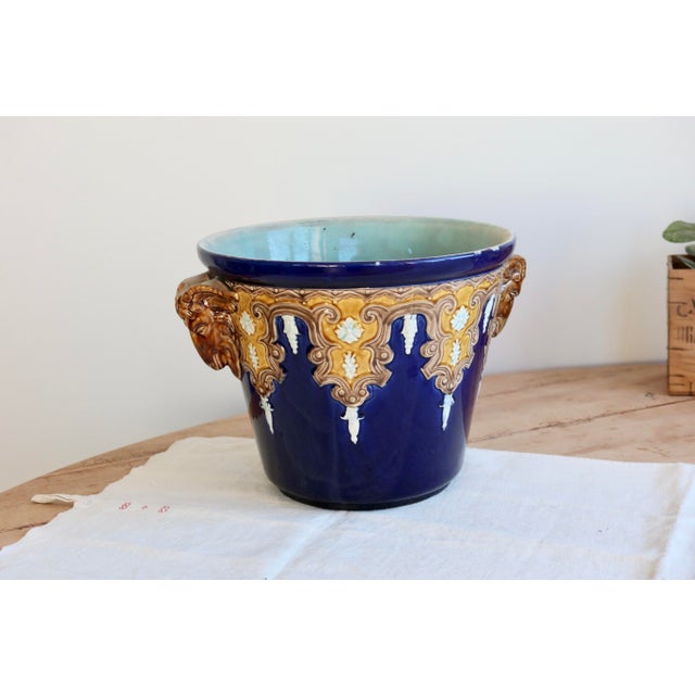 A glazed ceramic cachepot produced by the Gustave De Bruyn factory in Fives-Lille (Northern France), active from the early...