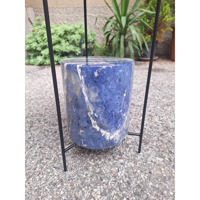 Sky-Line Series Panna Cotta Coffee Table in Stainless Steel and Blue Marble by Marta Ferri / Ron Gilad for Molteni, 2010s For Sale - Image 6 of 7