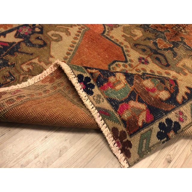 Vintage Oushak Handmade Turkish Rug- 3′11″ × 6′9″ For Sale - Image 4 of 11