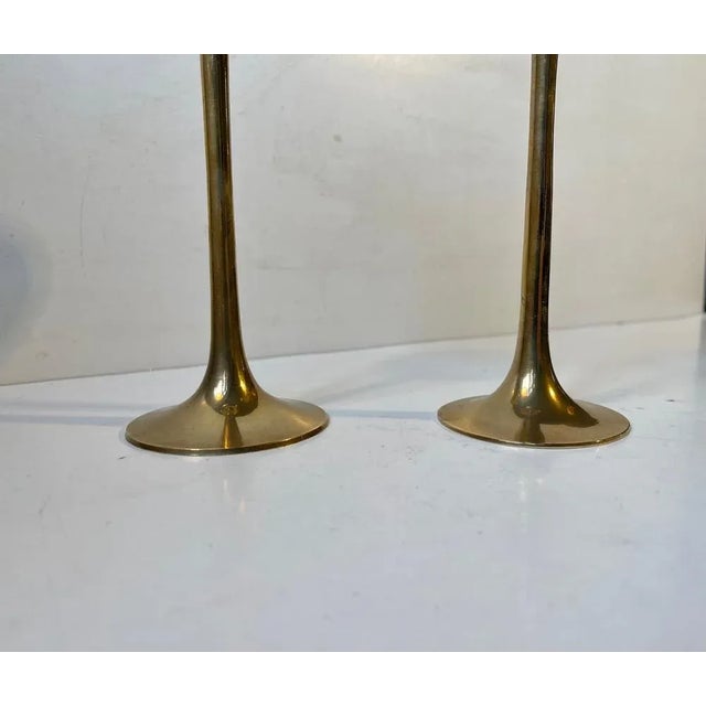 Scandinavian Modern Brass Oil Lamps, 1970s, Set of 2 For Sale - Image 3 of 8