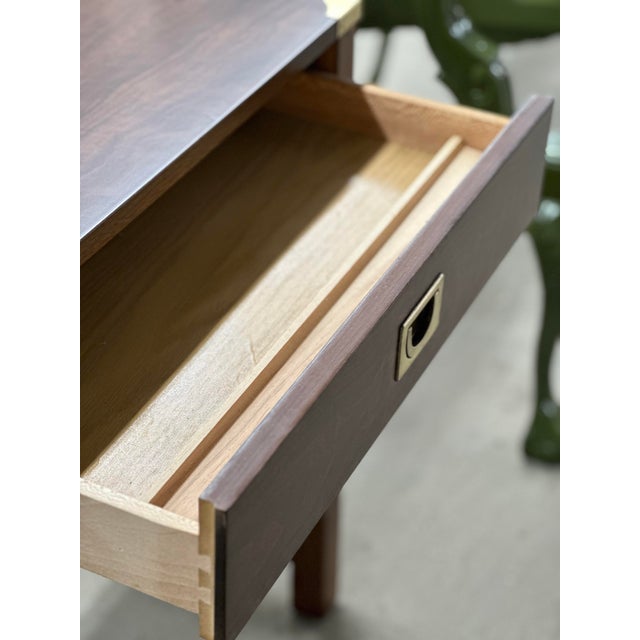 1980s 1980s Drexel Campaign Style Desk For Sale - Image 5 of 11