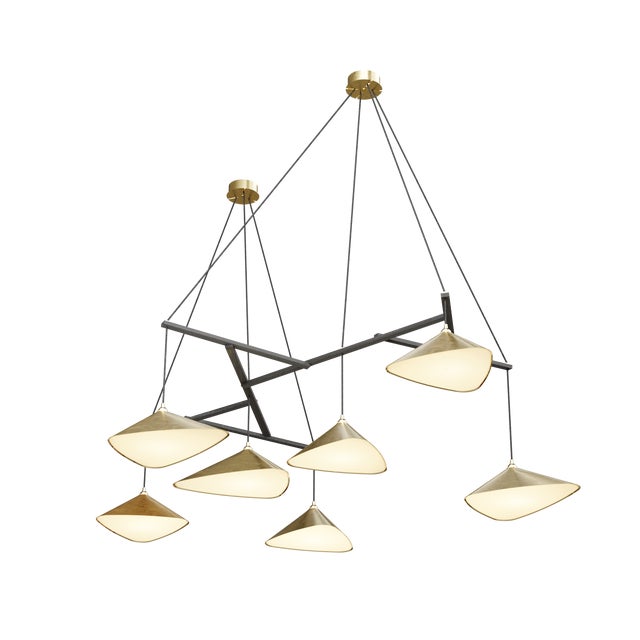 Emily Group of Seven Pendant Light in Metallic Tones by Daniel Becker For Sale - Image 6 of 6