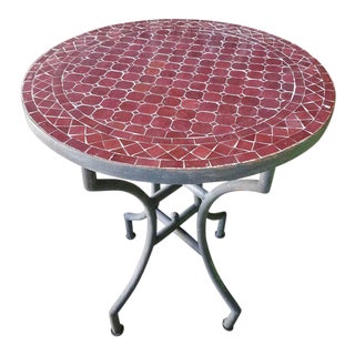 Burgundy Moroccan Mosaic Table For Sale