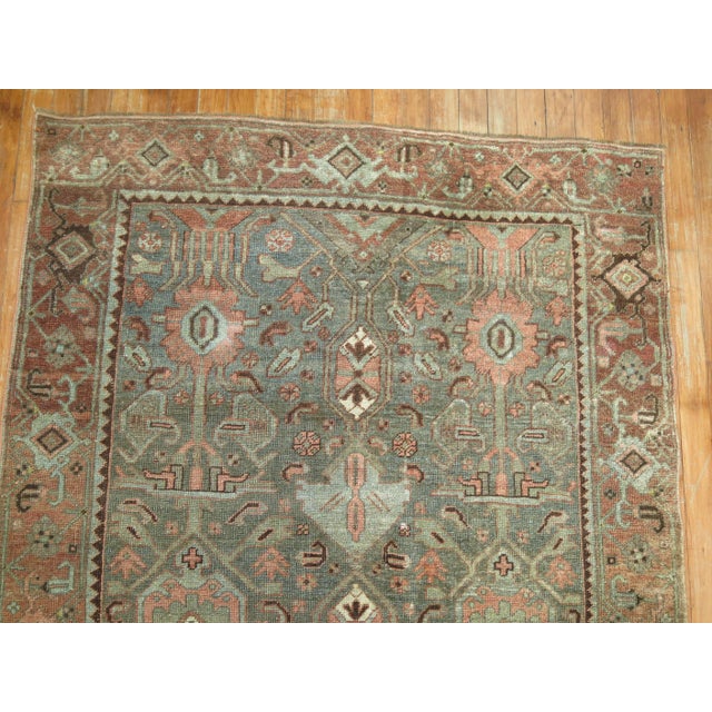 Persian Early 20th Century Green Persian Tribal Bidjar Rug For Sale - Image 3 of 18