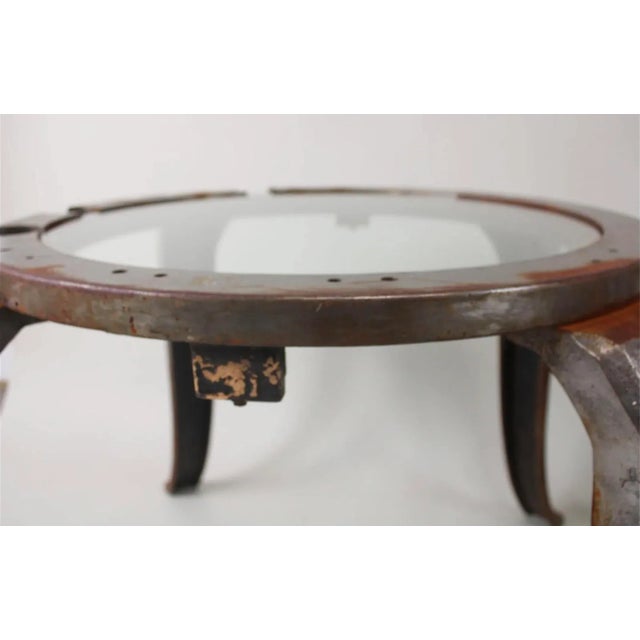 Pair of Industrial Glass Top Tables Circa 1940s For Sale - Image 9 of 9