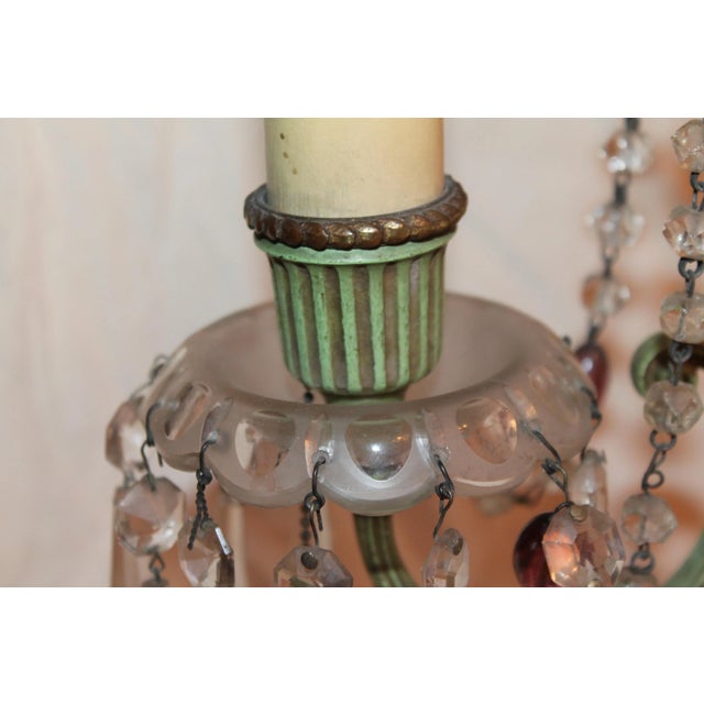 19th Century Antique F&c Osler Style Cut & Frosted Crystal Table Lamp For Sale - Image 9 of 11