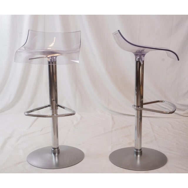 Mid-Century Modern Ligne Roset Pam Crystal Adjustable Stools by Studio Archirivolto, Pair Of For Sale - Image 3 of 8