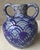 Bitossi Late 20th-Century Safi-Style Earthenware Dual-Handled Pottery Vessel Drenched in Deep Cobalt Blue & Byzantium Purple, Mexico For Sale - Image 4 of 18
