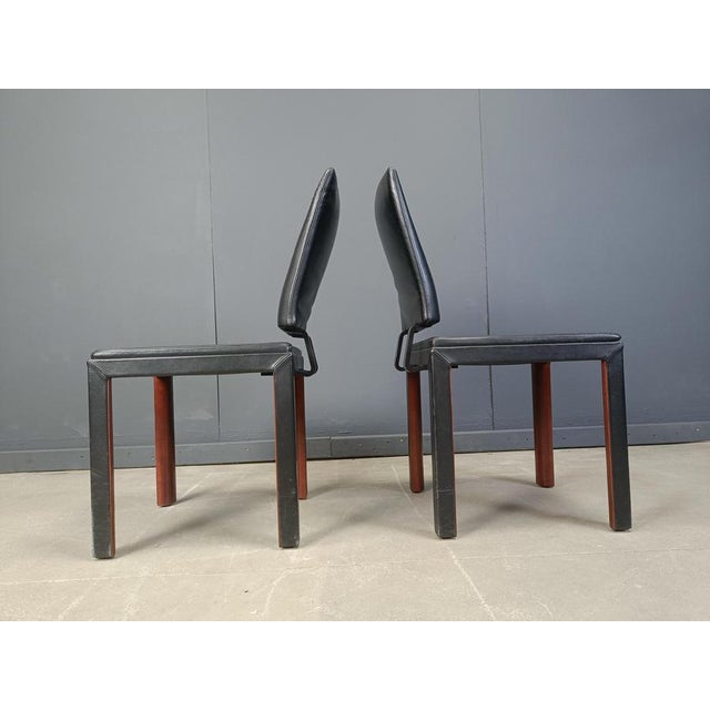 Vintage Leather Dining Chairs from Durlet, 1980s, Set of 6 For Sale - Image 3 of 12
