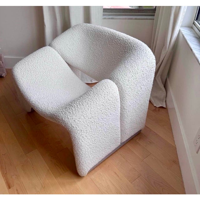 Sculptural “Groovy” F598 lounge chair inspired by Pierre Paulin’s iconic 1970s design, produced by Interior Icons....