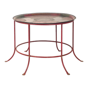 Spanish Colonial Painted Tray on Later Stand