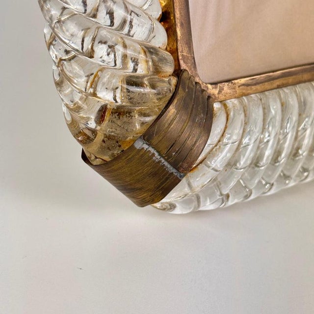 Murano Glass and Brass Photo Frame by Ercole Barovier for Barovier & Toso, 1940s For Sale - Image 6 of 18