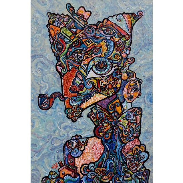 This is a one-of-a-kind original cubist painting by San Diego artist, Alexander Arshansky. Its dimensions are 36" x 24" x...