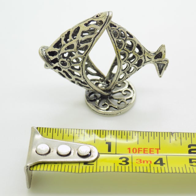 Vintage Italian Handmade Genuine Silver Real Life Size Tropical Fish Figurine For Sale - Image 9 of 9