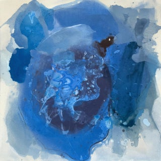 "Fool That I Am" Blue Gestural Abstract Painting For Sale
