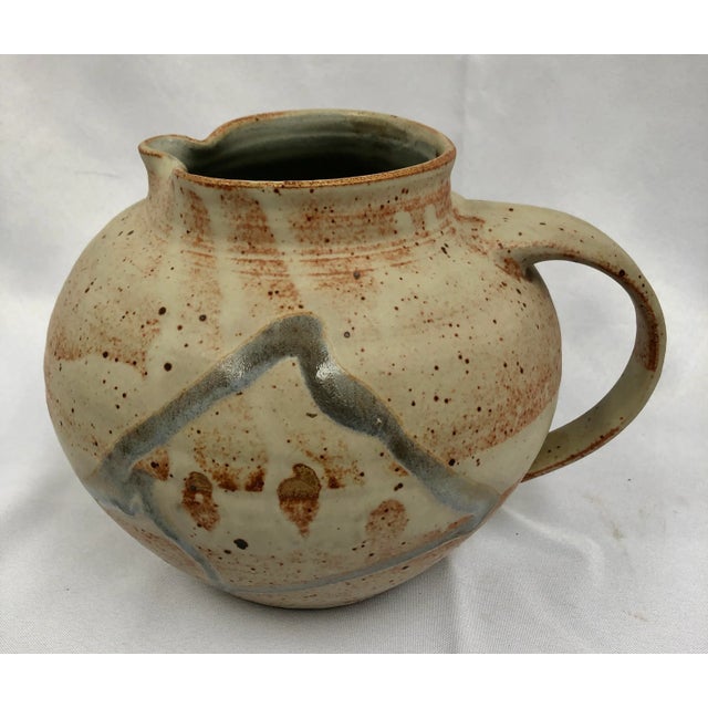 Handcrafted Signed Art Pottery Pitcher For Sale In Dallas - Image 6 of 11