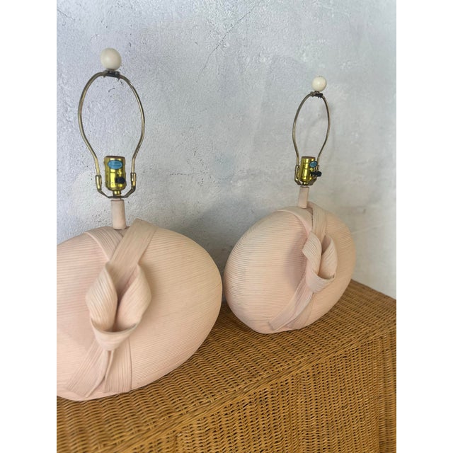 Vintage Ribbon Design Lamps, a Pair For Sale - Image 4 of 11