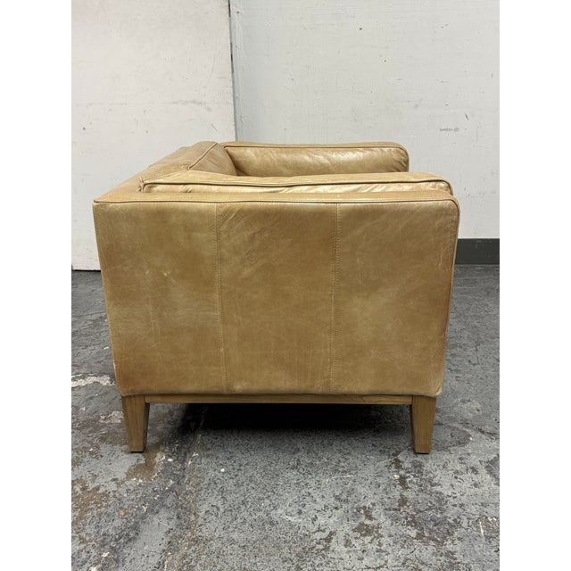 Contemporary Tan Leather Armchair For Sale In San Francisco - Image 6 of 12
