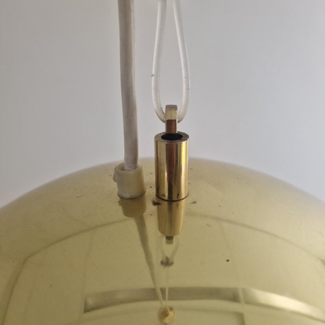Adjustable Brass Dome Pendant Light attributed to Vereinigte Werkstätten München, 1960s For Sale - Image 13 of 15