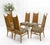 Set of 6 Cane Tall Back Pecan Mid-Century Modern Chairs Mint For Sale - Image 6 of 12
