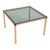 Hollywood Regency Brass & Smoked Glass Coffee Table For Sale