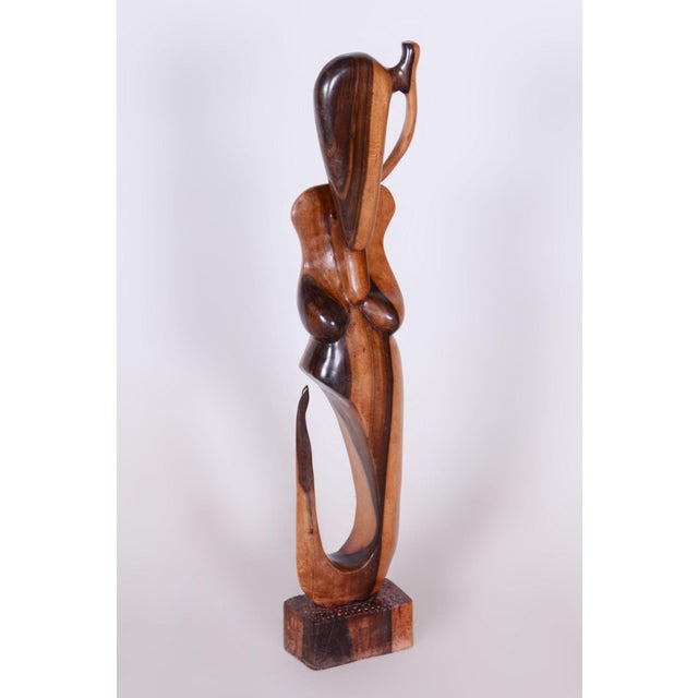 African Sculpture in Lacquered Wood, 1920s For Sale - Image 9 of 9