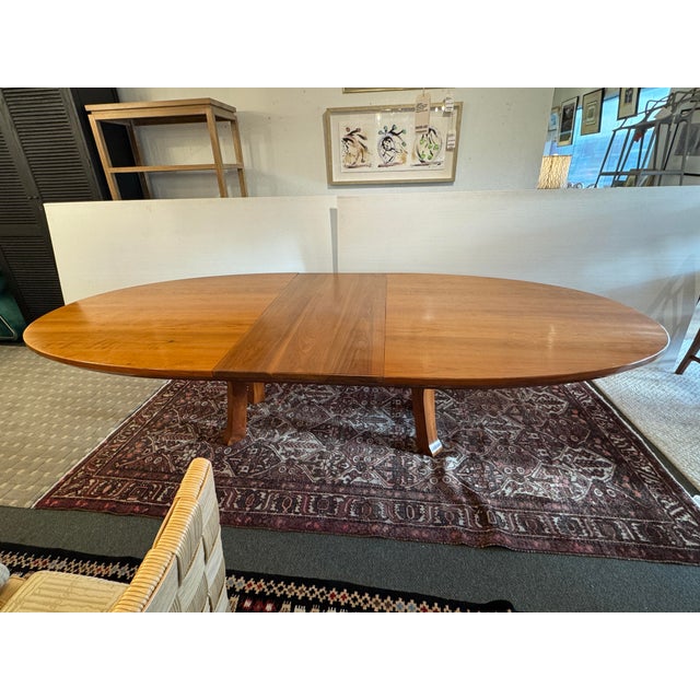 Custom Design Solid Walnut Extension Dining Table For Sale In San Francisco - Image 6 of 13