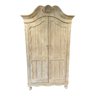 Vintage French Provincial Off White Wardrobe For Sale
