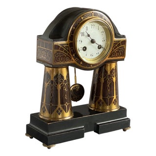 Art Nouveau Zodiac Mantle Clock from Erhard and Sons, 1890s For Sale