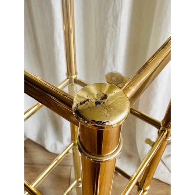 Brass-Plating & Glass Four-Tier Shelf, 1970s For Sale - Image 9 of 10