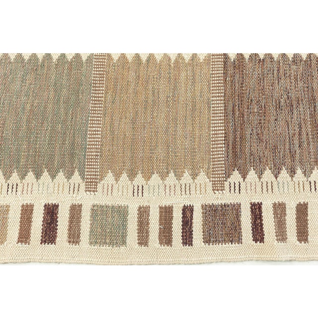 Early 21st Century Modern Flatweave Geometric Warm Tan Handmade Rug "Dentelle" by Doris Leslie Blau For Sale - Image 5 of 9