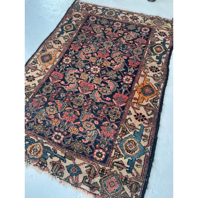 Colorful Herati With Turtle Serapi Border Rug - 3.8 x 5.3 | Chairish