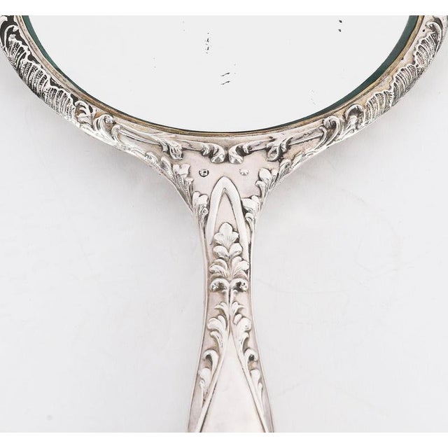 Antique Sterling Silver Cherubs Hand Mirror by S Blanckensee and Son Birmingham 1912, 1890s For Sale - Image 11 of 14