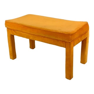 Mid-Century Bench or Ottoman in Orange Fabric For Sale