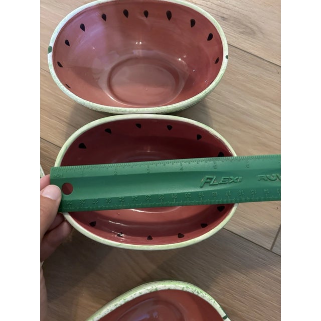 Vintage Watermelon Design Ceramic Serving Bowls and Tray-Set of 6 For Sale - Image 9 of 10
