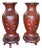 Large 19th Century Chinese Red Lacquered Palace Vases on Stands For Sale