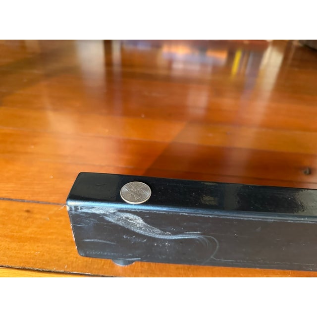 Black Vintage 1990s Cantilever Desk – Metal Frame & Granite-Finish Glass For Sale - Image 8 of 9