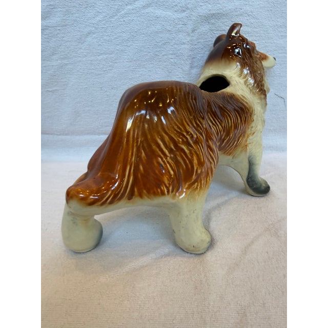 1940s Lifelike Porcelain Collie Planter For Sale In Los Angeles - Image 6 of 12