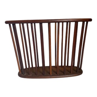 Mid Century Arthur Umanoff Wooden Spindle Magazine Rack For Sale