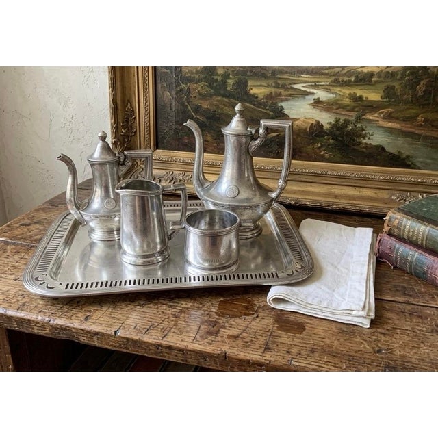 Reed & Barton 1940s Reed & Barton Hotel Statler Silver Tea & Coffee Service - Set of 5 for Traditional, English, Cottage Core Decor & Hotel Silver Collectors For Sale - Image 4 of 12