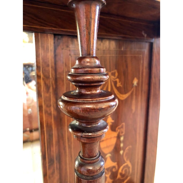 Antique Edwardian Inlaid Rosewood Overmantel Mirror For Sale - Image 5 of 12