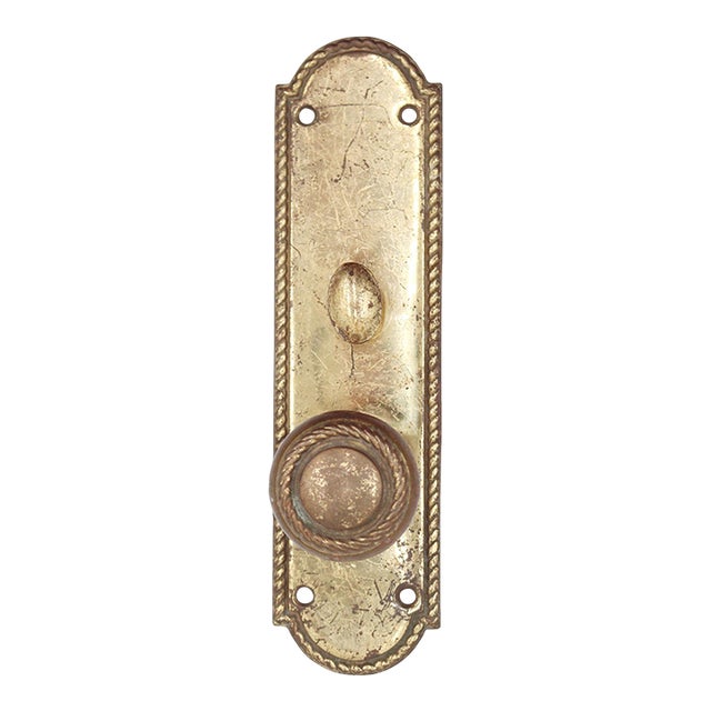 Reclaimed Traditional Polished Brass Privacy Door Set For Sale