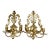 Pair of Solid Brass Two-Arm Rococo Revival Candle Wall Sconces With Acanthus Leaf Backplate, Early 20th Century For Sale