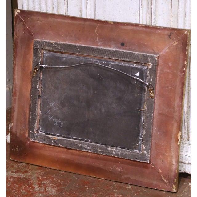 19th Century Paris Street Scene Oil on Panel in Giltwood Frame Signed L. Leje For Sale - Image 9 of 9