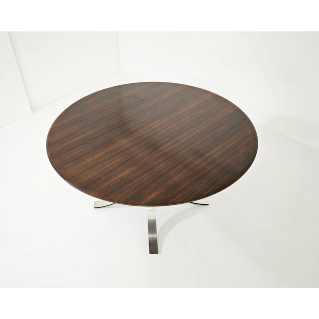 Round Model T69 Dining Table in Wood and Steel by Osvaldo Borsani and Eugenio Gerli for Tecno, 1965 For Sale - Image 6 of 15
